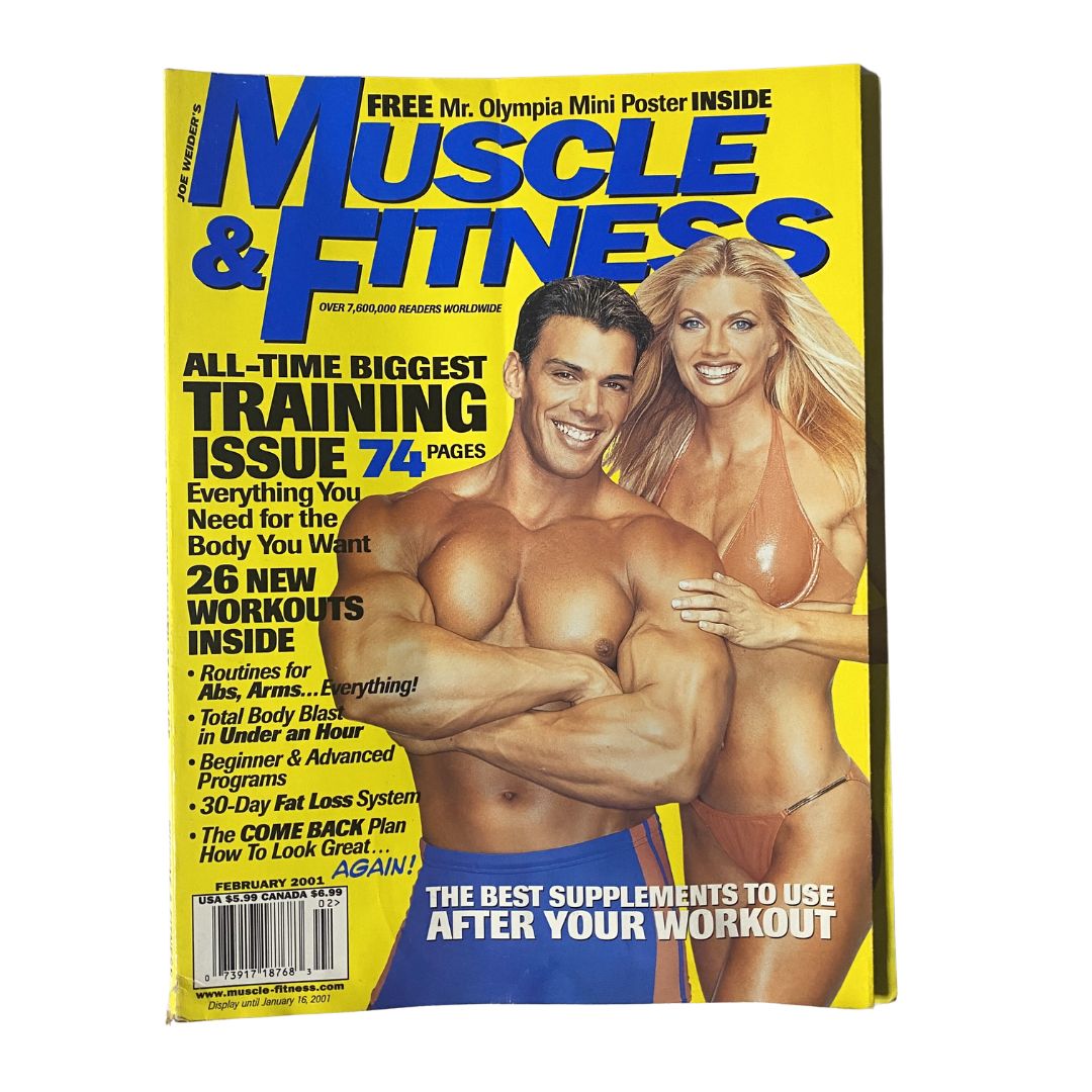 Muscle & Fitness Magazine February 2001 Kristia Knowles, Frank Sepe No Label