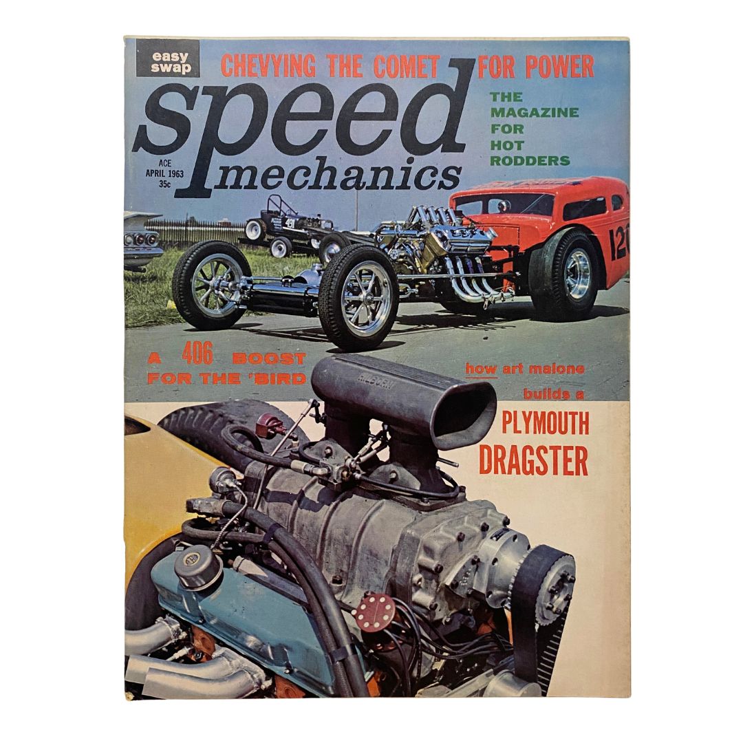 VTG Speed Mechanics Magazine April 1963 Art Malone Plymouth Dragster No Label