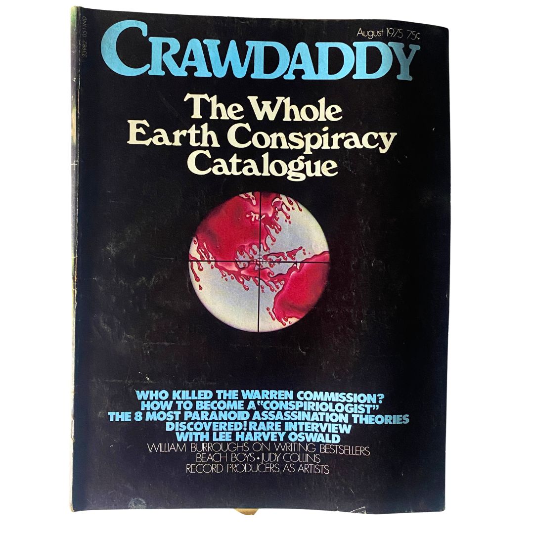 VTG Crawdaddy Magazine August 1975 The Whole Earth Conspiracy Catalogue No Label