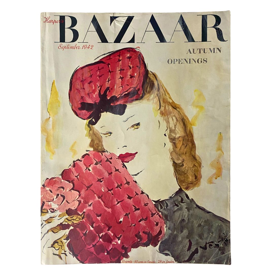 VTG Harper's Bazaar Magazine September 1942 Autumn Openings No Label