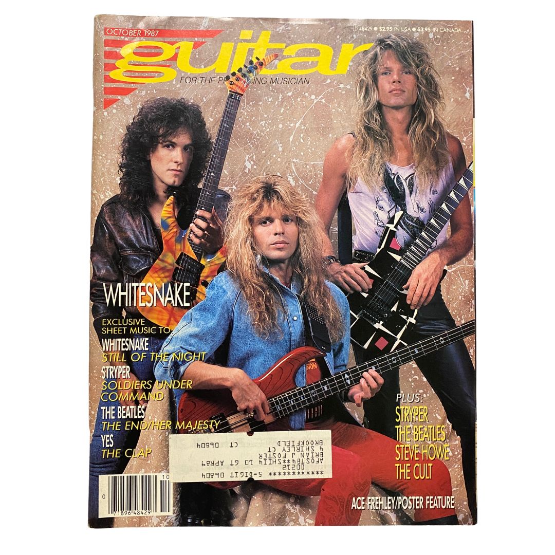 Guitar for the Practicing Musician Magazine October 1987 Whitesnake w Poster VG