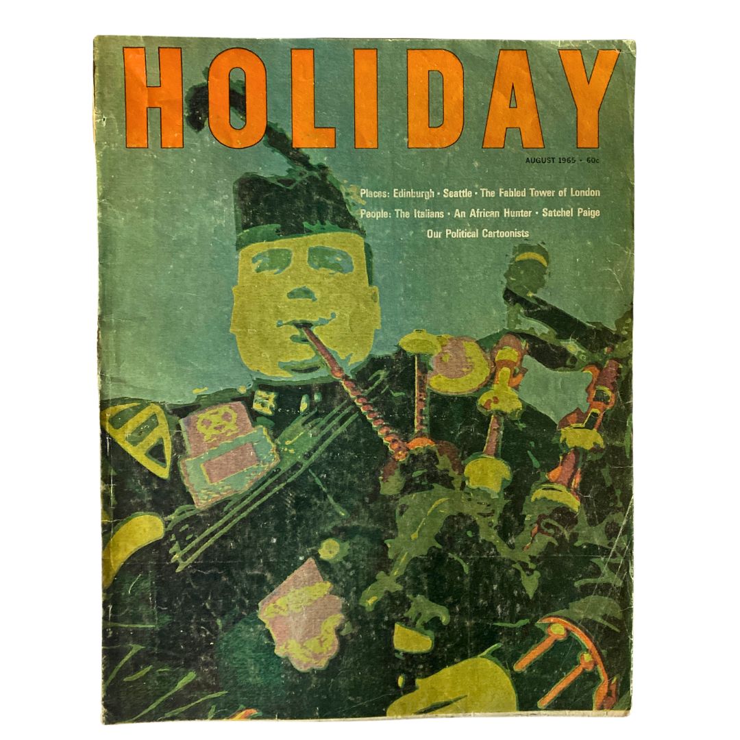 VTG Holiday Magazine August 1965 Vol 38 No. 2 Scottish Bagpiper No Label