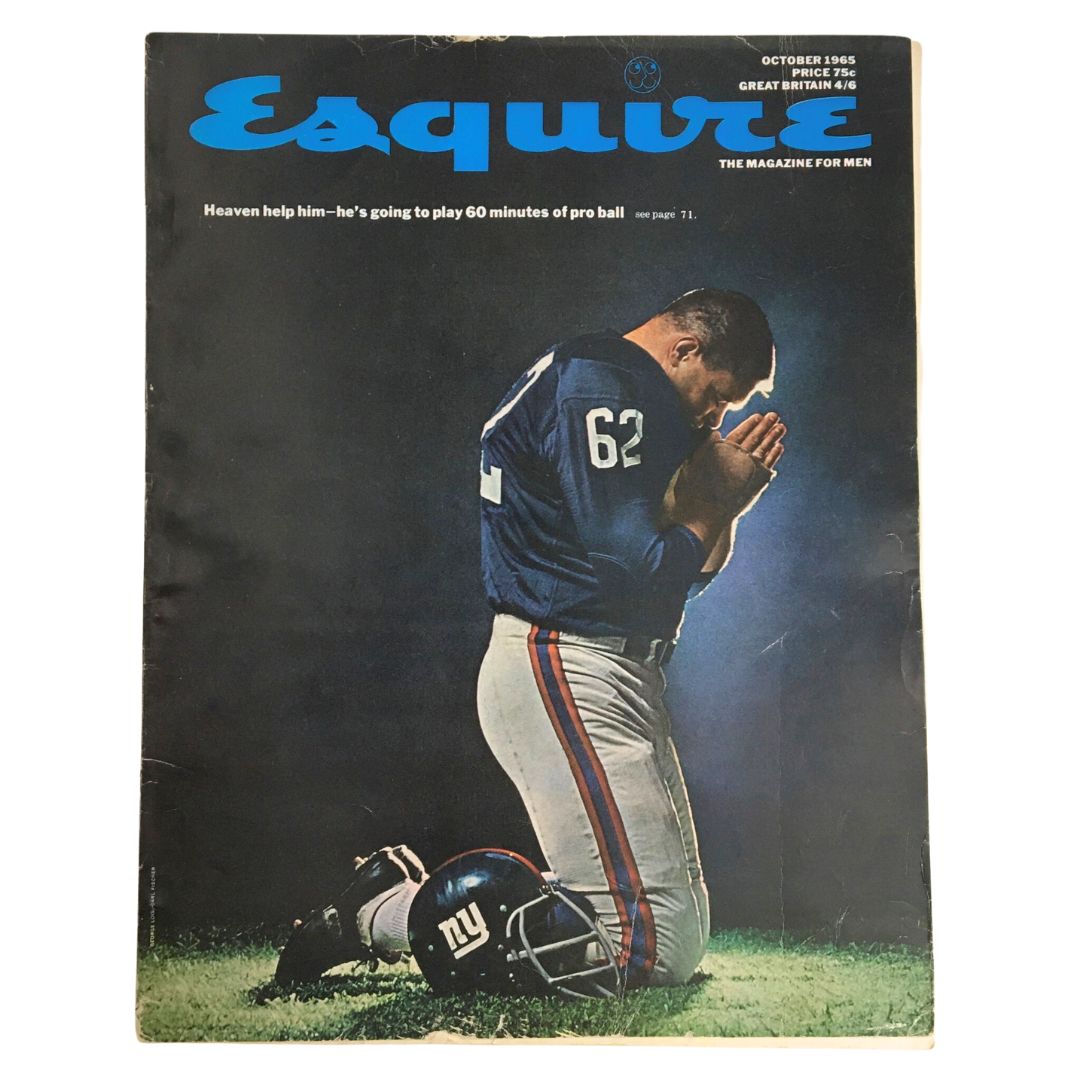 Esquire Magazine October 1965 Pro-Football The American War Game No Label