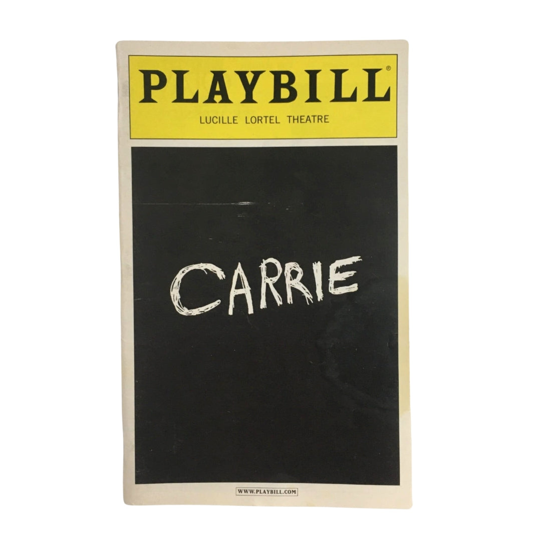 2012 Playbill Carrie Off Broadway by Marin Mazzie, at Lucille Lortel Theatre