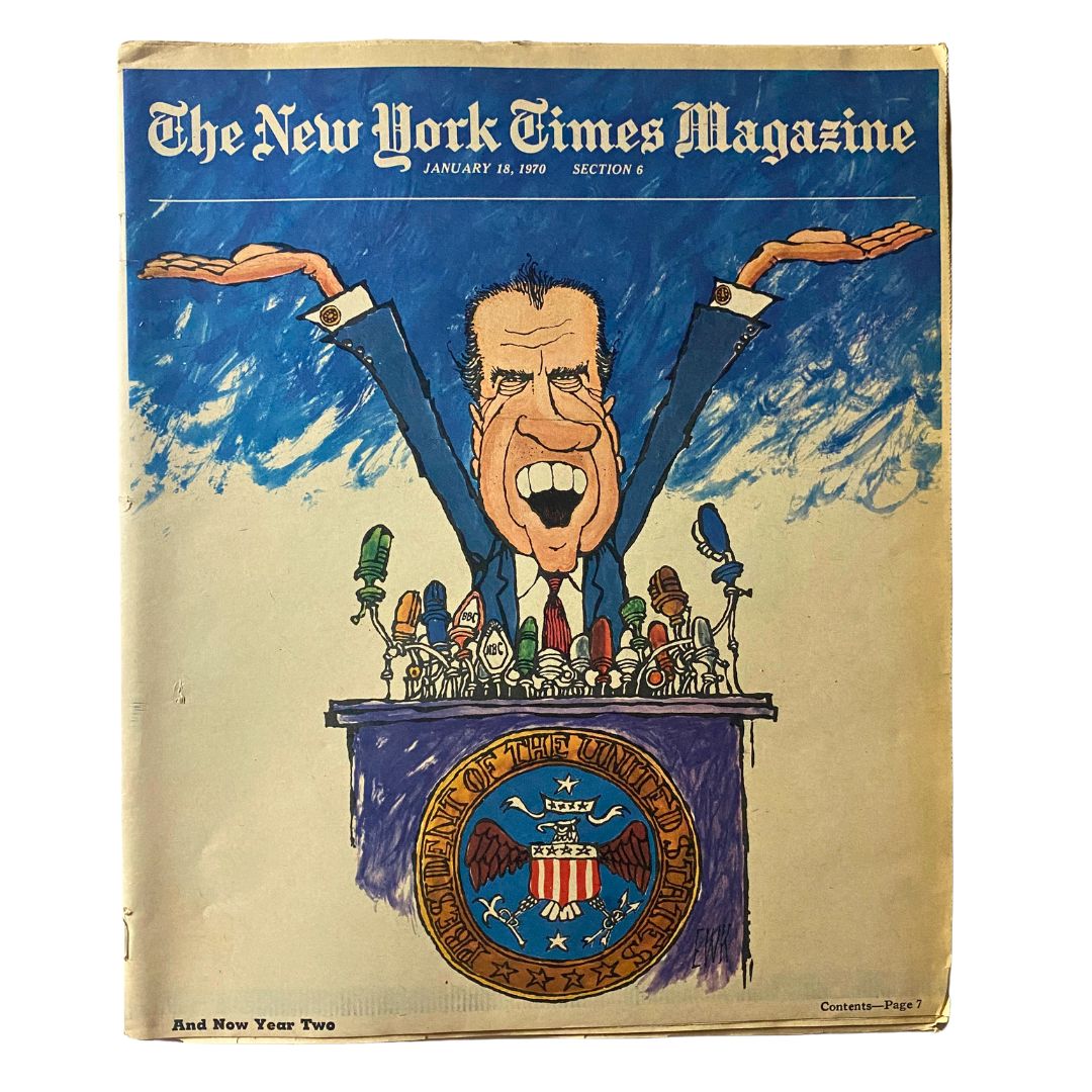 The New York Times Magazine January 18 1970 Richard Nixon No Label VG