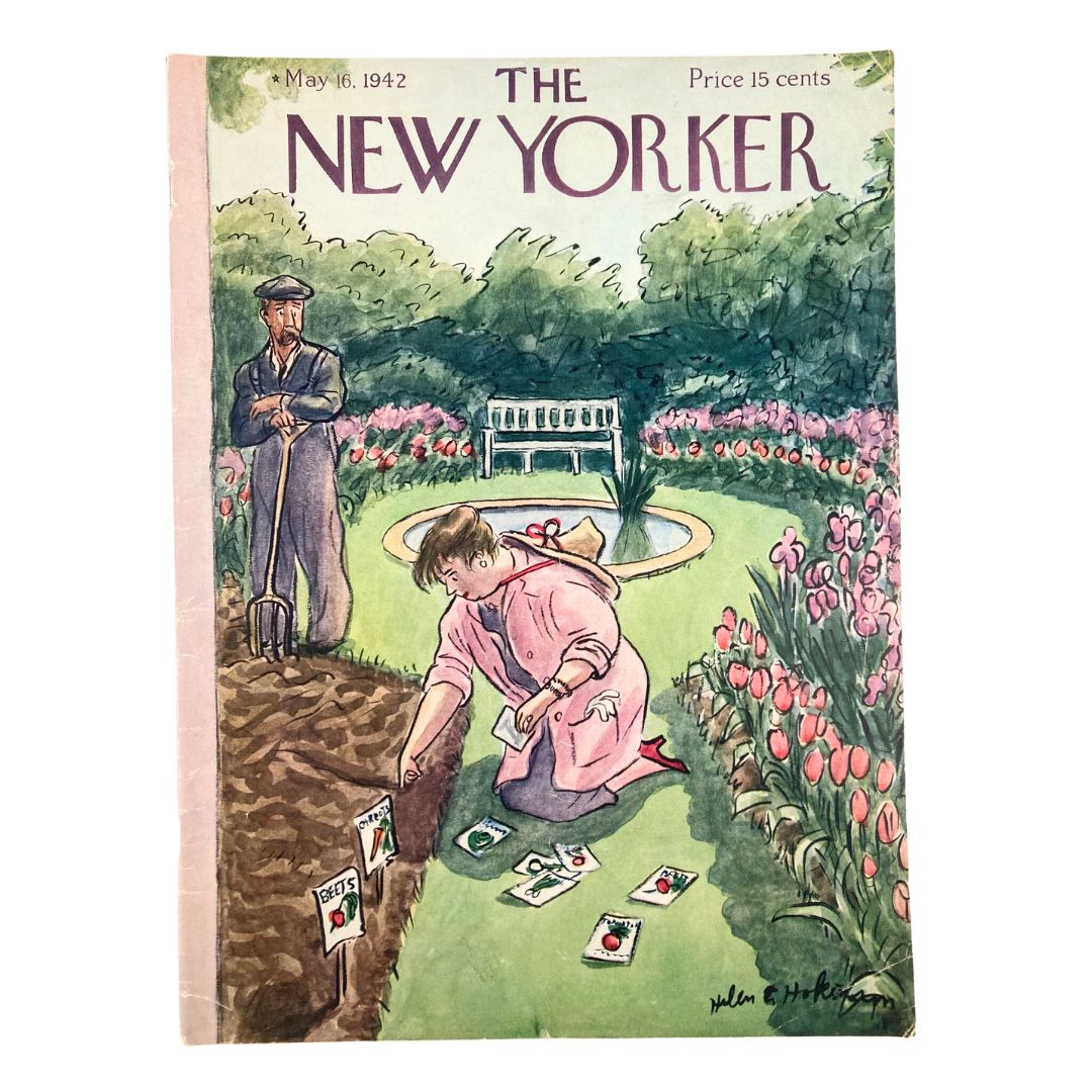 The New Yorker Magazine May 16 1942 Lady Gardening by H. E. Hokinson No Label