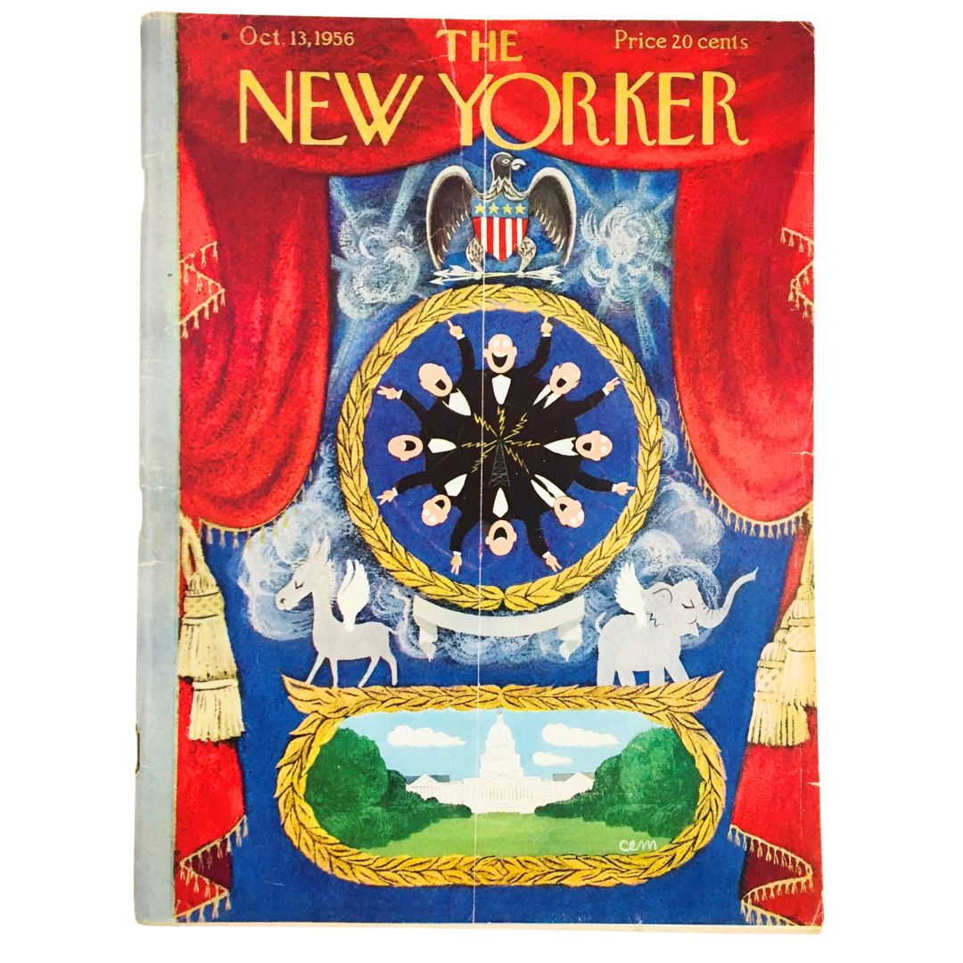 The New Yorker Magazine October 13 1956 Theme Cover Charles E. Martin No Label