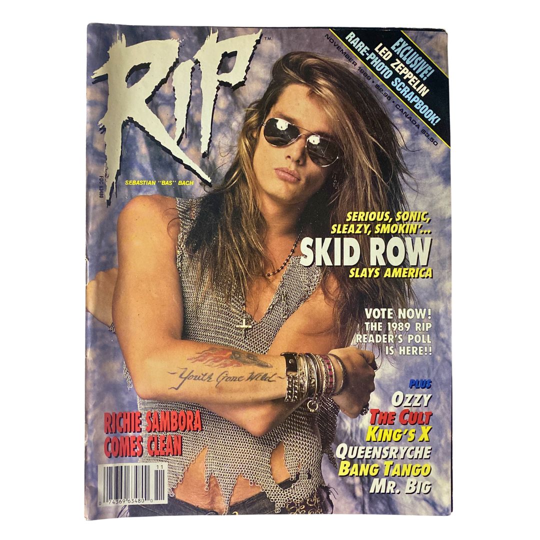 VTG RIP Magazine November 1989 Sebastian "Bas" Bach No Label