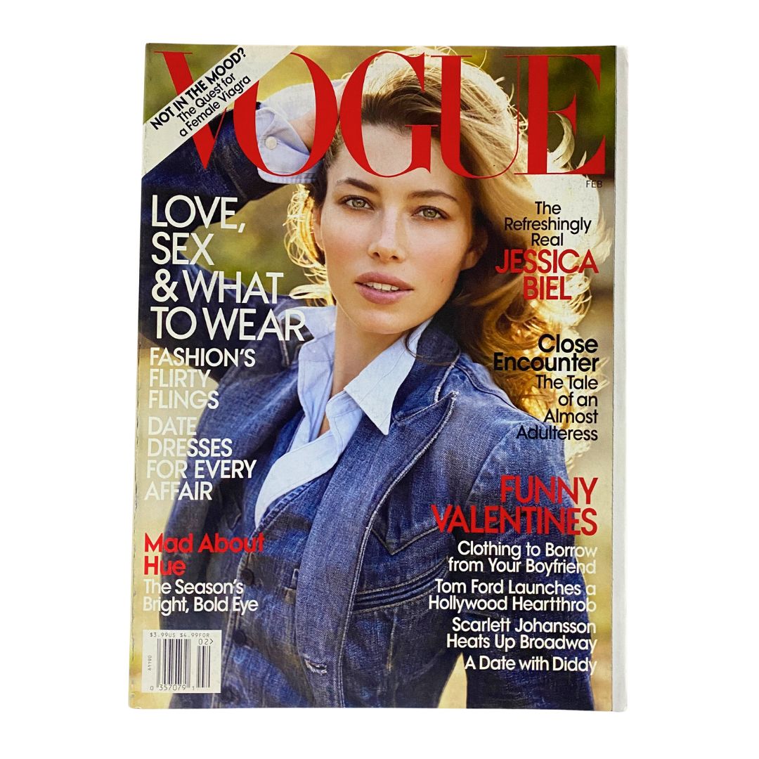 Vogue Magazine February 2010 Actress Jessica Biel Cover No Label VG