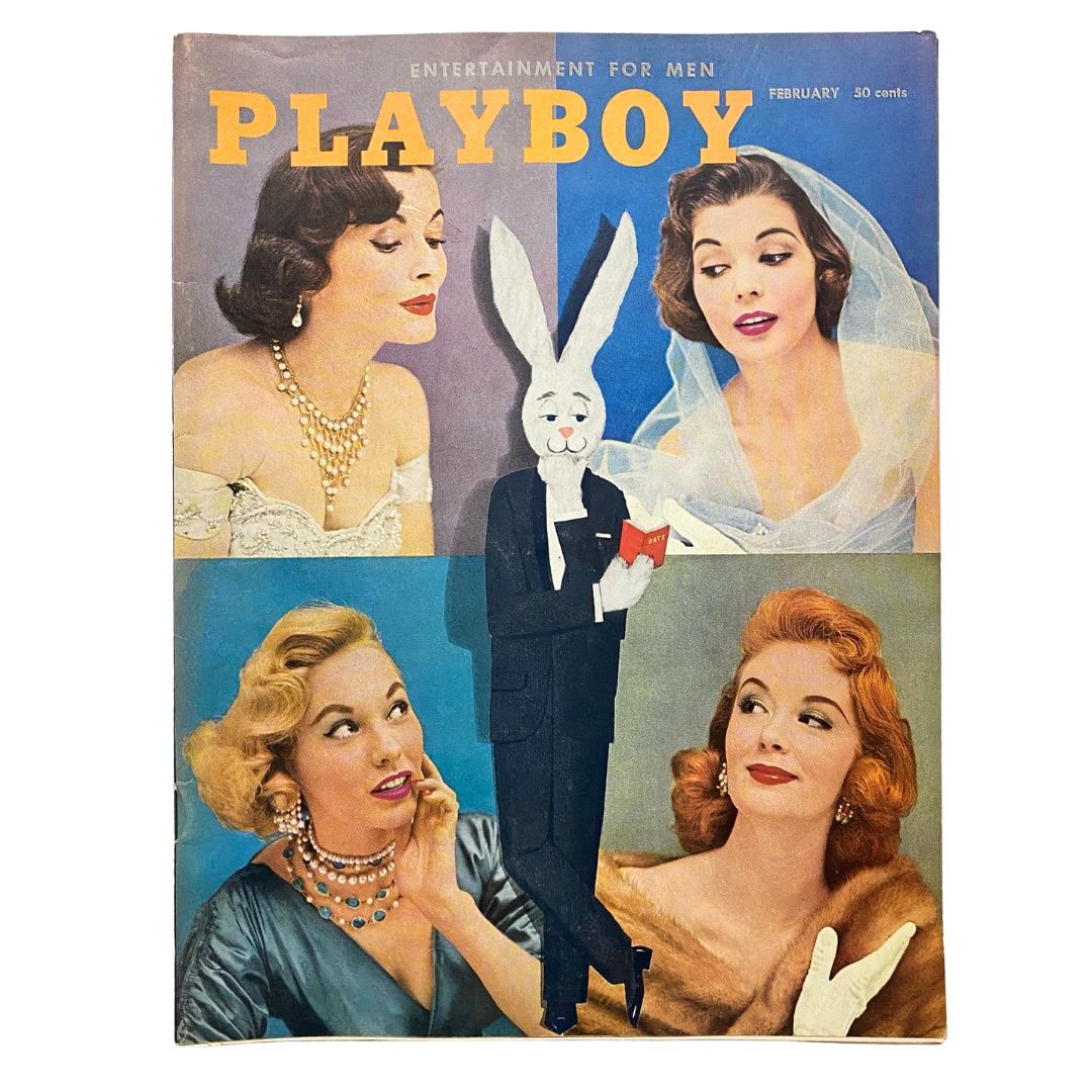 VTG Playboy Magazine February 1956 Marguerite Empey w Centerfold No Label