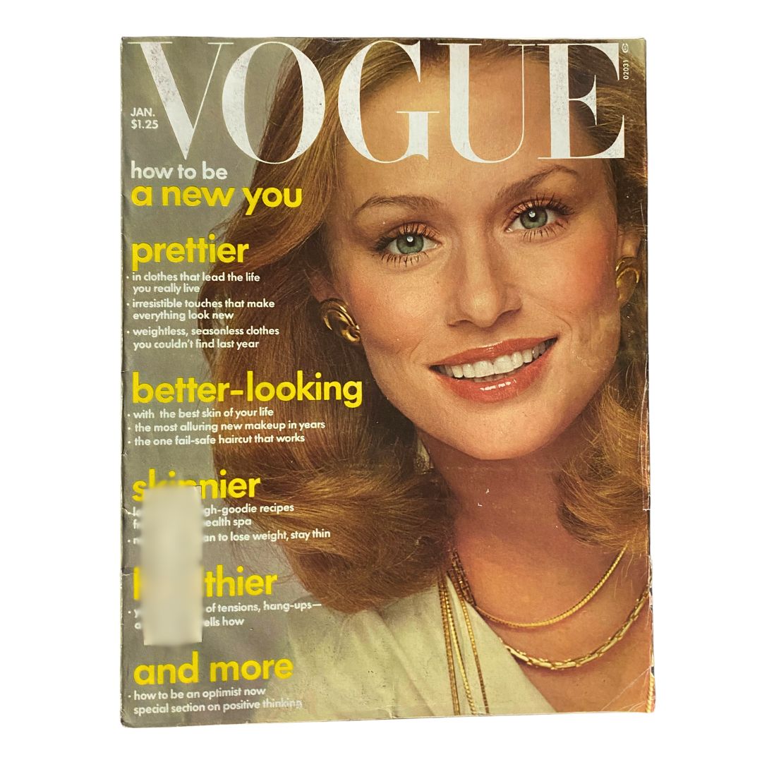 VTG Vogue Magazine January 1975 Lauren Hutton by Francesco Scavullo