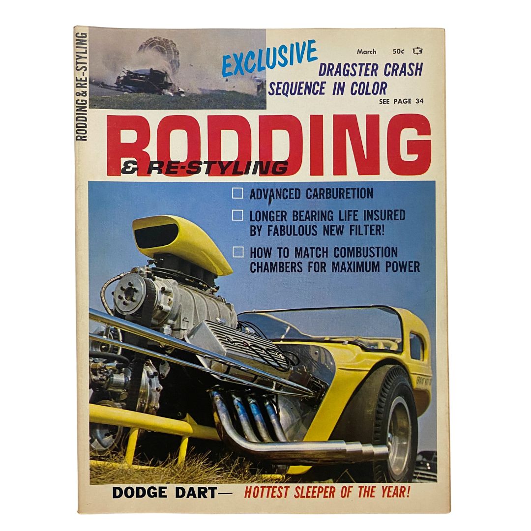 Rodding & Re-Styling Magazine March 1965 Dragster Crash Sequence No Label VG