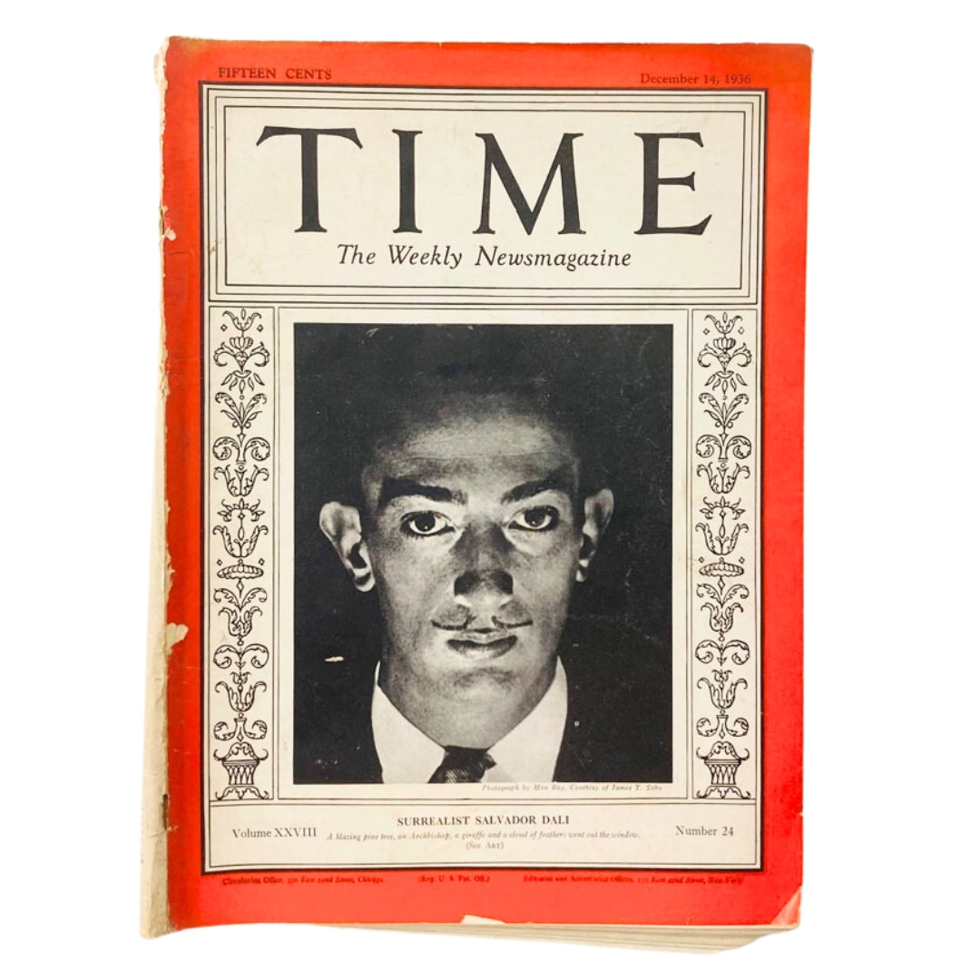 VTG Time Magazine December 14 1936 Vol 28 No. 24 Surrealist Salvador Dali