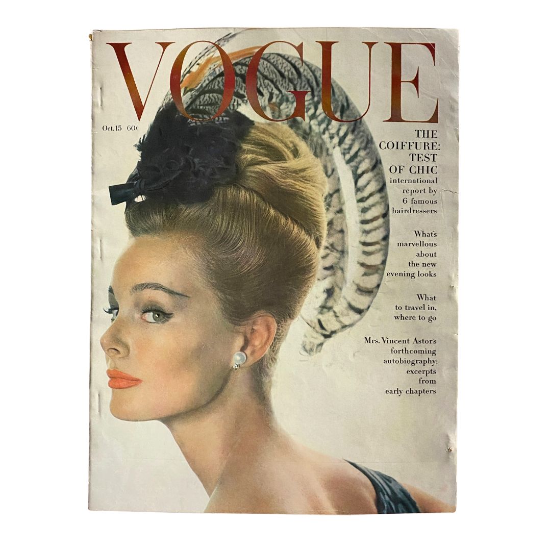 VTG Vogue Magazine October 15 1962 Monique Chevallier Cover No Label