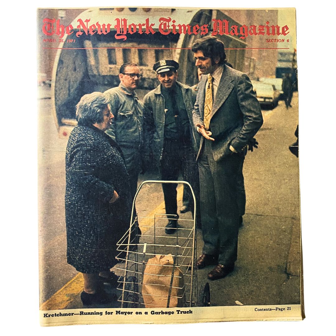 The New York Times Magazine April 25 1971 Kretchmer for Mayor No Label VG