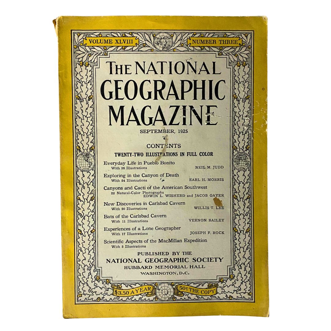 VTG The National Geographic Magazine September 1925 The Carlsbad Cavern No Label