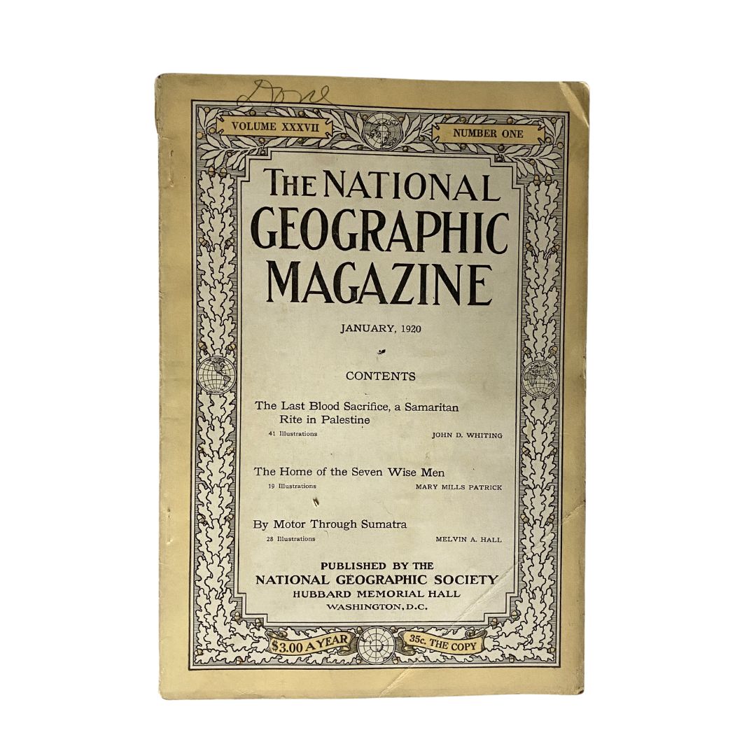 VTG National Geographic Magazine January 1920 Home of Seven Wise Men No Label