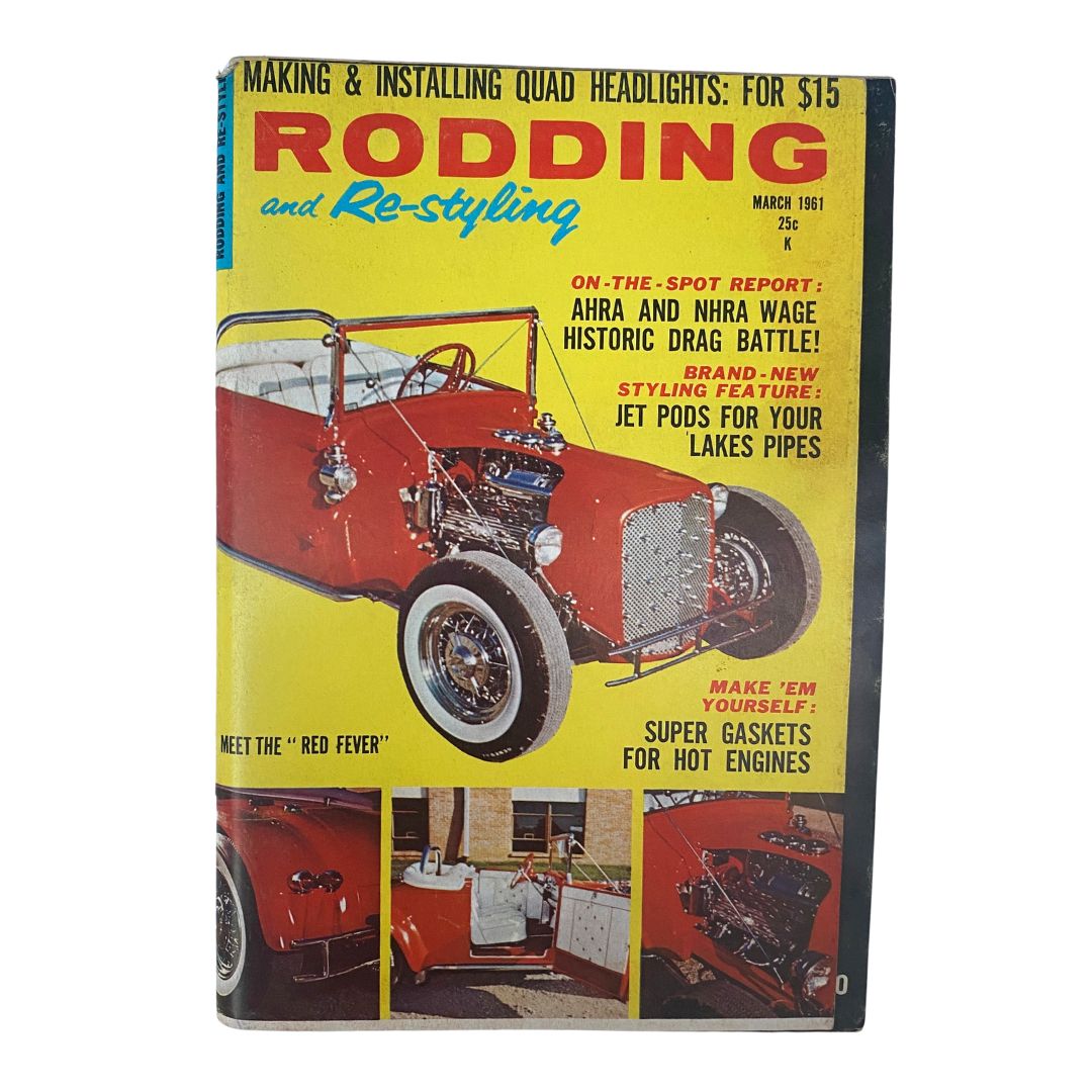 Rodding & Re-Styling Magazine March 1961 Meet The "Red Fever" No Label