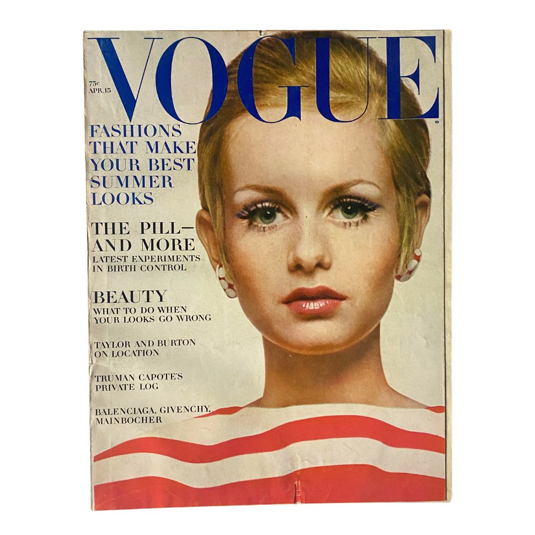 VTG Vogue Magazine April 15 1967 Twiggy by Bert Stern No Label