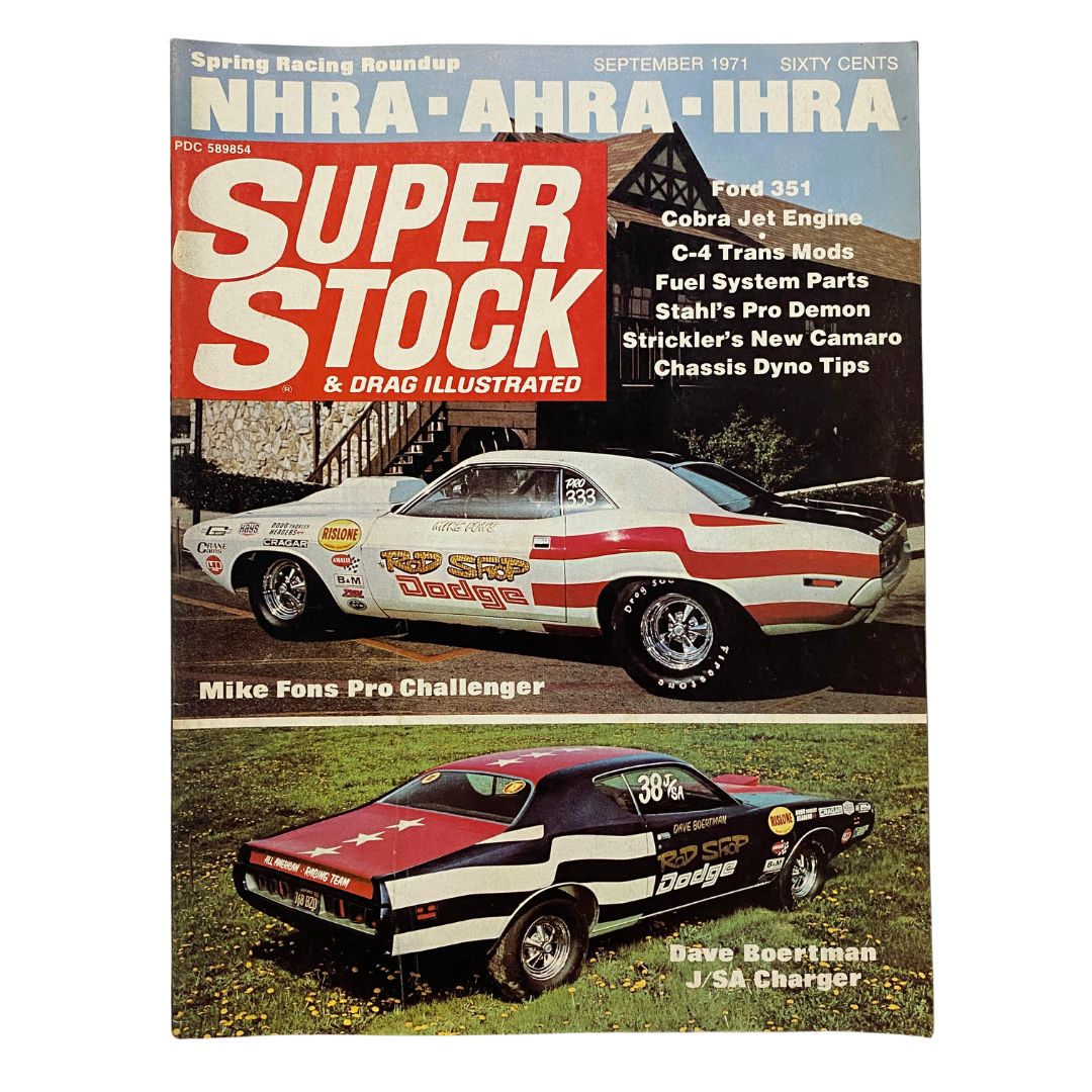 Super Stock & Drag Illustrated Magazine September 1971 Challenger No Label