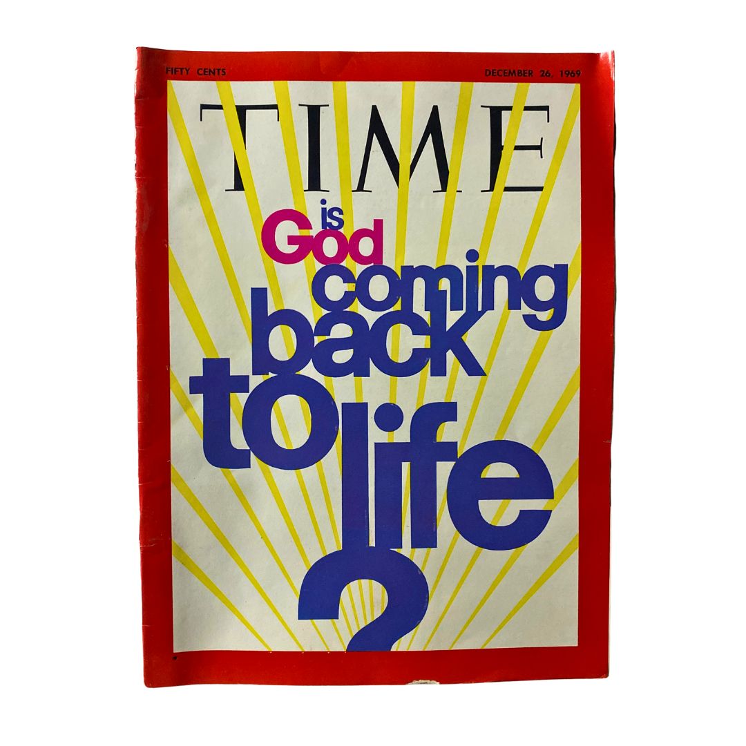 VTG Time Magazine December 26 1969 Is God Coming Back To Life No Label