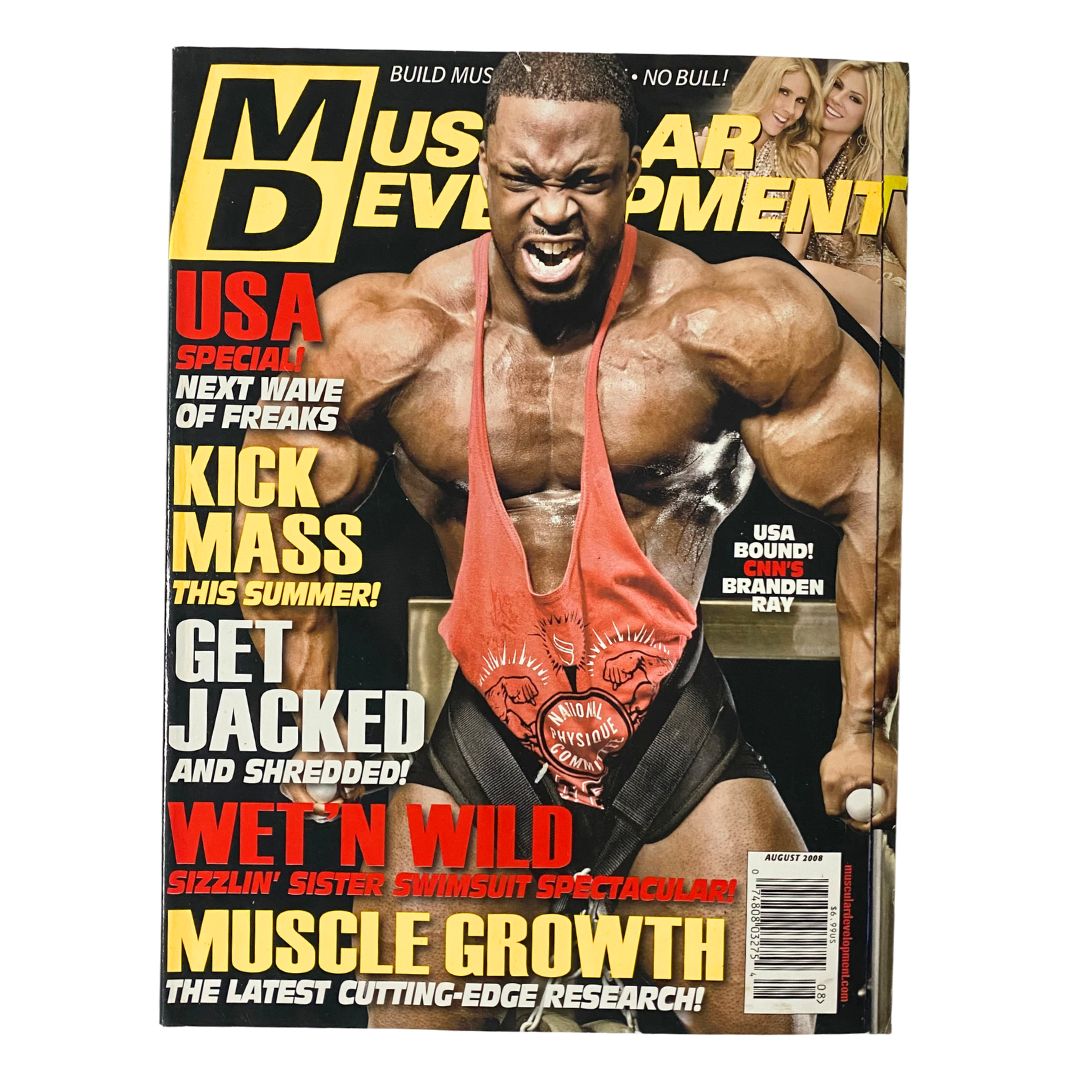 Muscular Development Magazine August 2008 CNN's Branden Ray Cover No Label