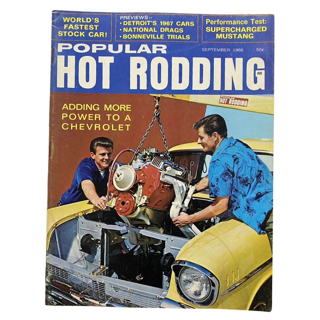 VTG Popular Hot Rodding Magazine September 1966 Edelbrock's Chevy No Label