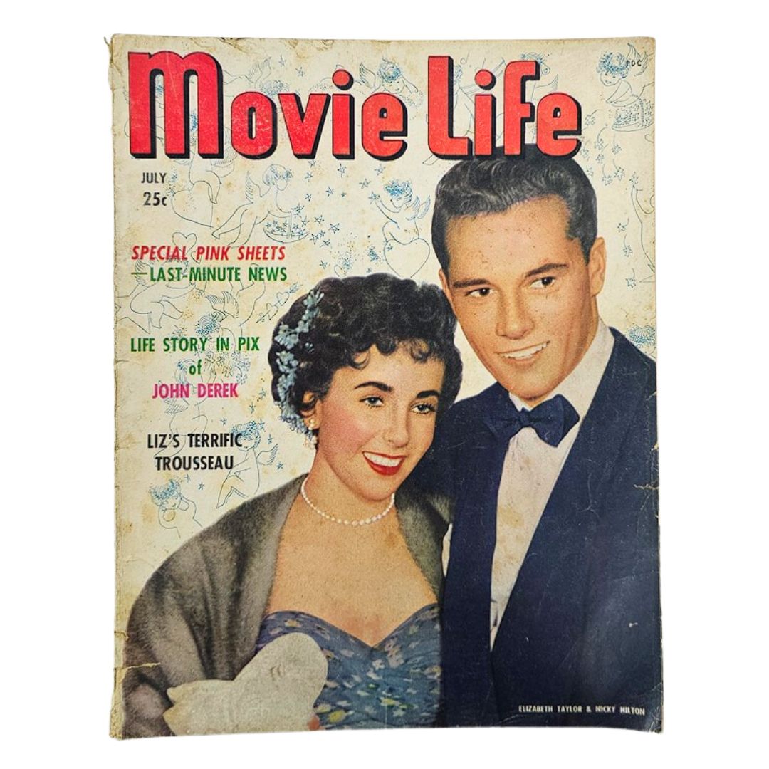 VTG Movie Life Magazine July 1950 Elizabeth Taylor & Nicky Hilton No Label