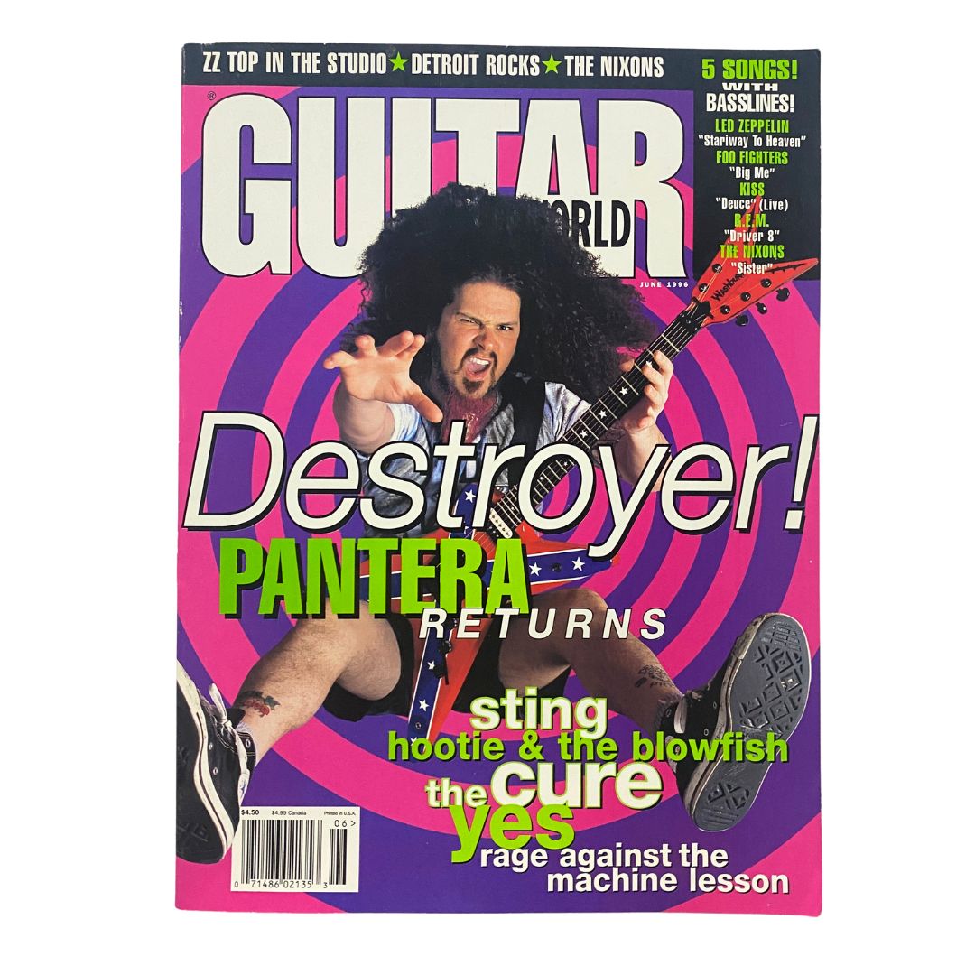 Guitar World Magazine June 1996 Pantera Returns w Poster No Label VG