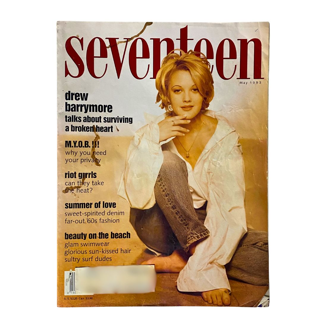 Seventeen Magazine May 1993 Drew Barrymore Talks About Surviving A Brokenheart