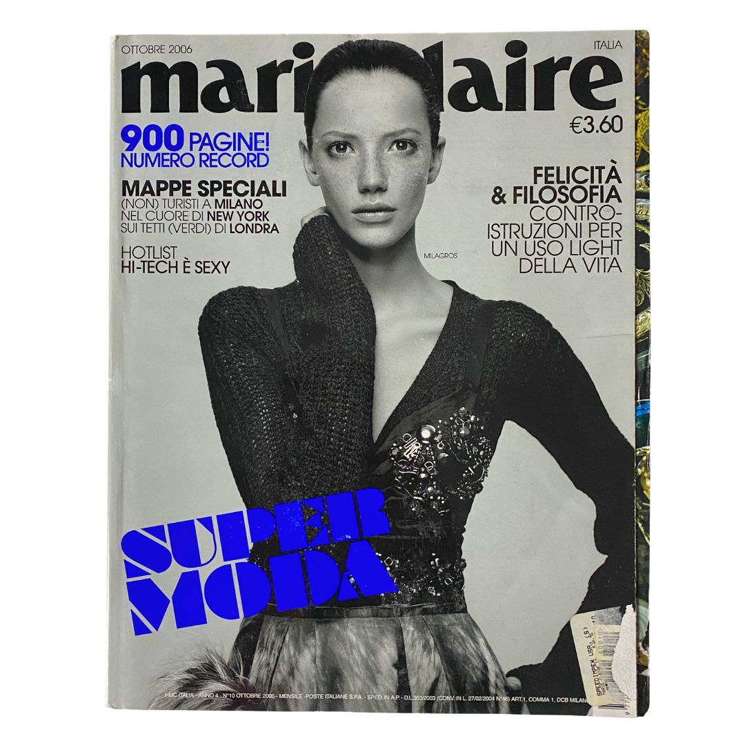 Marie Claire Italy Magazine October 2006 Super Moda Milagros Cover No Label