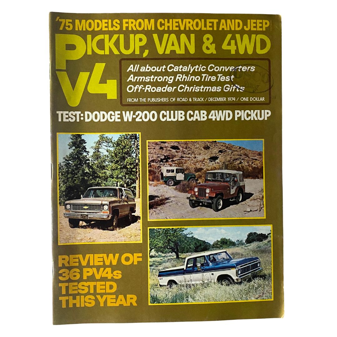 VTG Pickup, Van & 4WD V4 Magazine December 1974 Review 36 PV4's Tested No Label