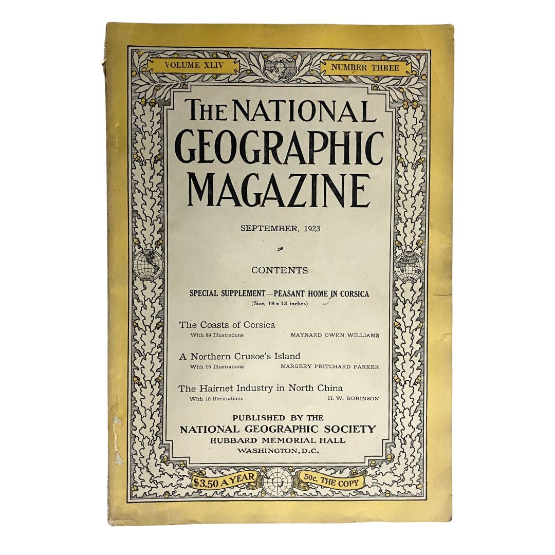 National Geographic Magazine September 1923 Peasant Home in Corsica Supplement