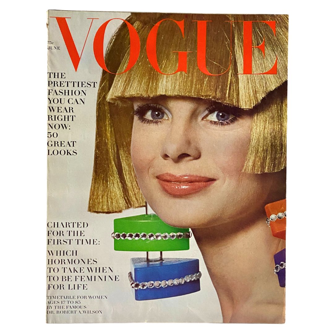 VTG Vogue Magazine June 1966 Jean Shrimpton by Irving Penn No Label