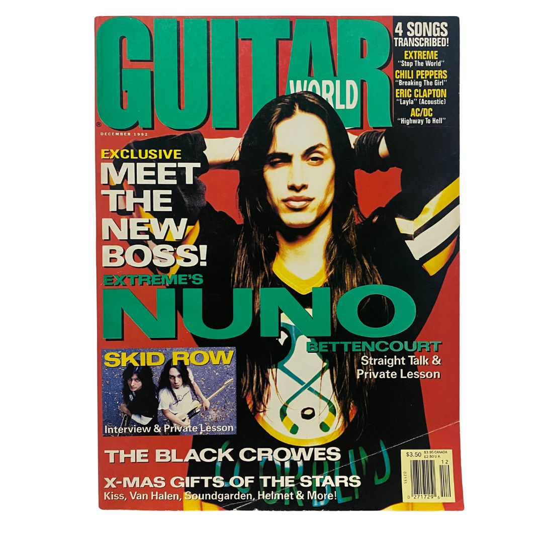 Guitar World Magazine December 1992 Extreme's Nuno Bettencourt w Poster