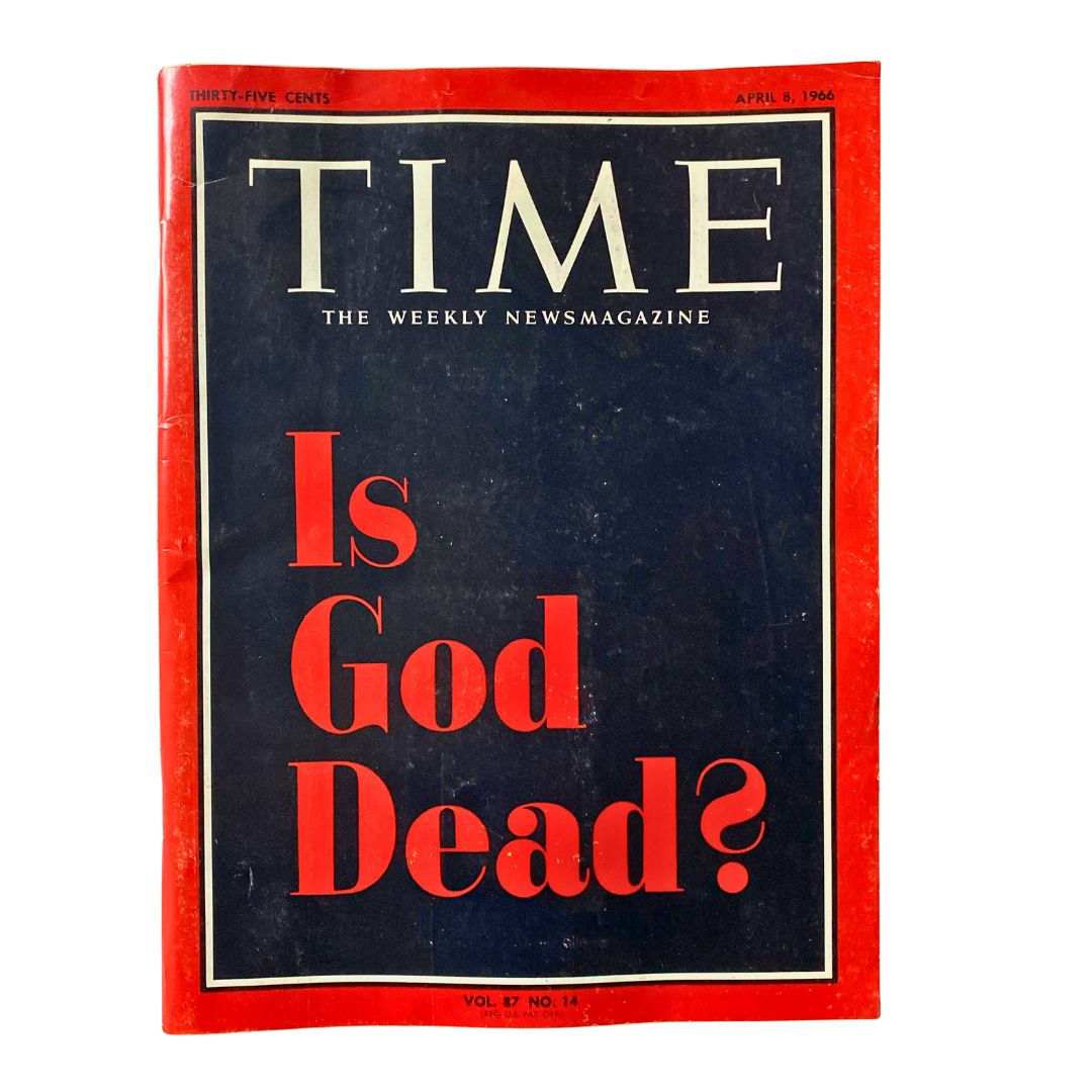 VTG Time Magazine April 8 1966 Vol 87 No. 14 Is God Dead? No Label