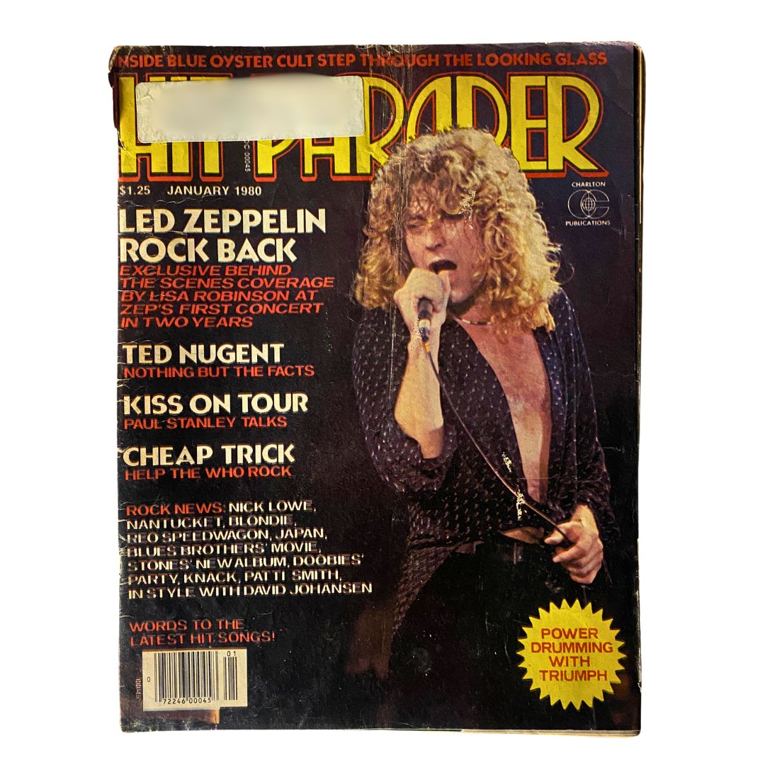 VTG Hit Parader Magazine January 1980 Led Zeppelin GD Interior w Centerfold