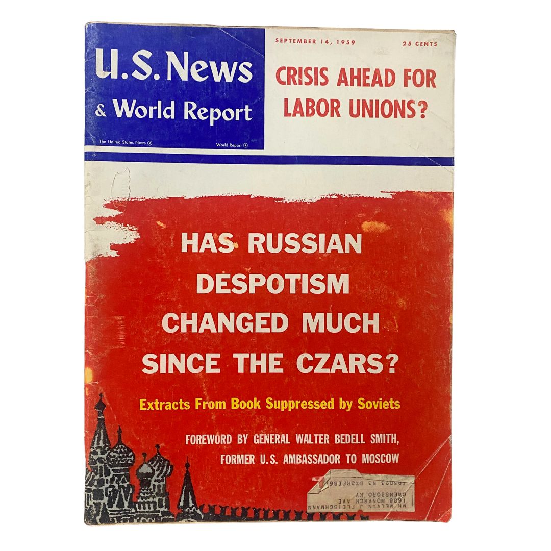 US News & World Report Magazine September 14 1959 Crisis Ahead for Labor Unions