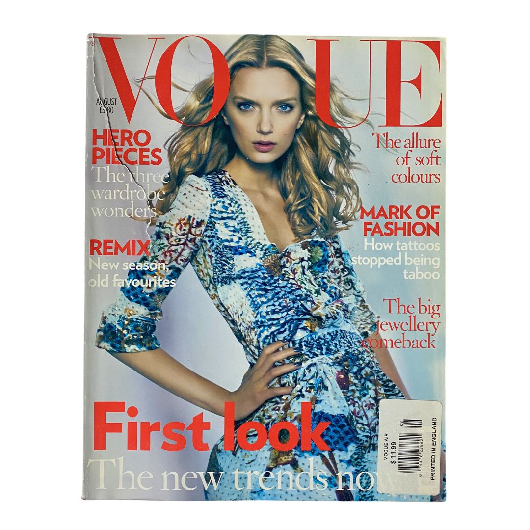 British Vogue UK Magazine August 2008 Lily Donaldson Cover No Label VG