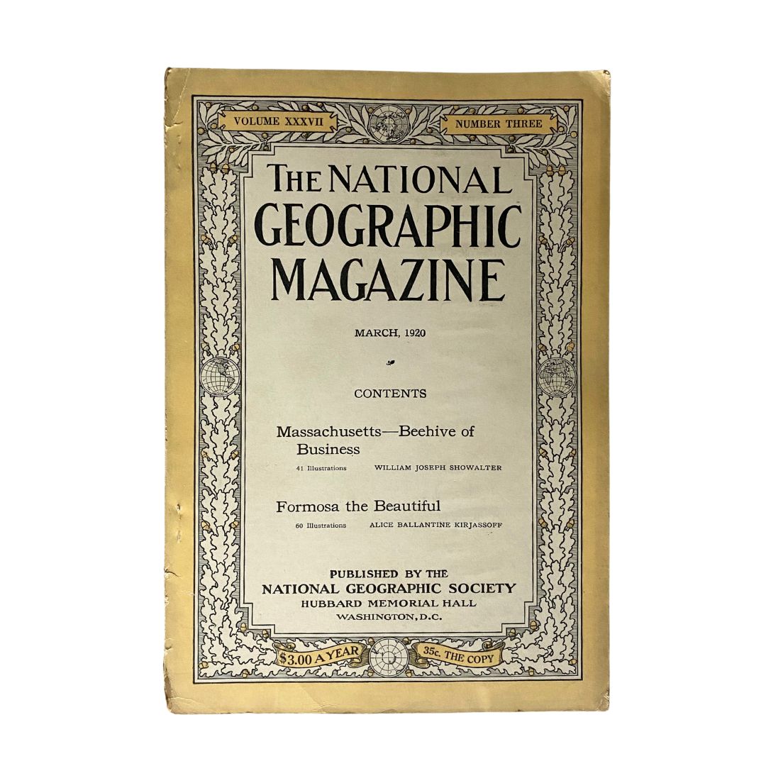 VTG National Geographic Magazine March 1920 Formosa the Beautiful No Label