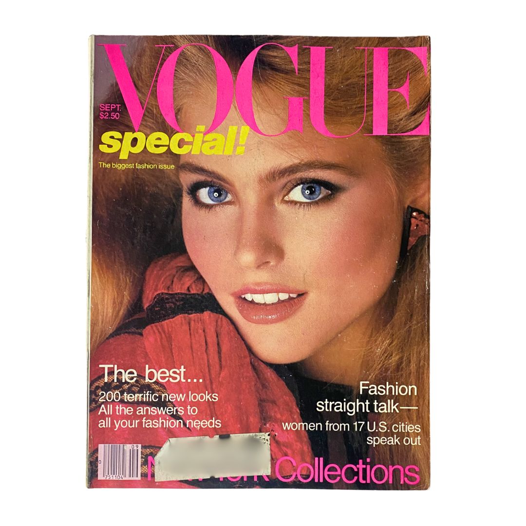 VTG Vogue Magazine September 1980 Kim Alexis by Richard Avedon