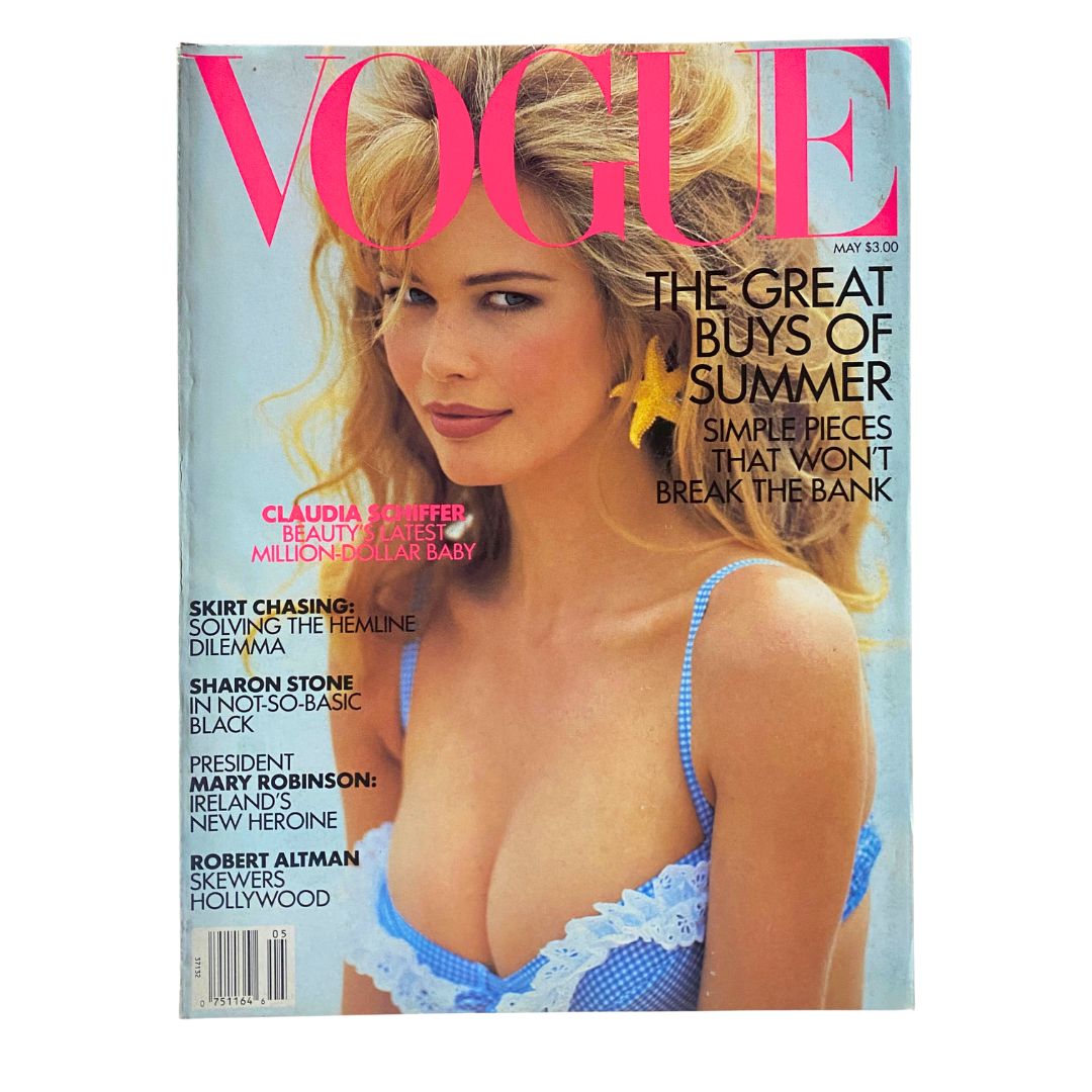 Vogue Magazine May 1992 Claudia Shiffer by Patrick Demarchelier No Label