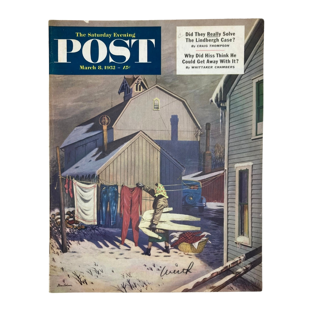 Saturday Evening Post Magazine March 8 1952 The Chore - Stevan Dohanos No Label