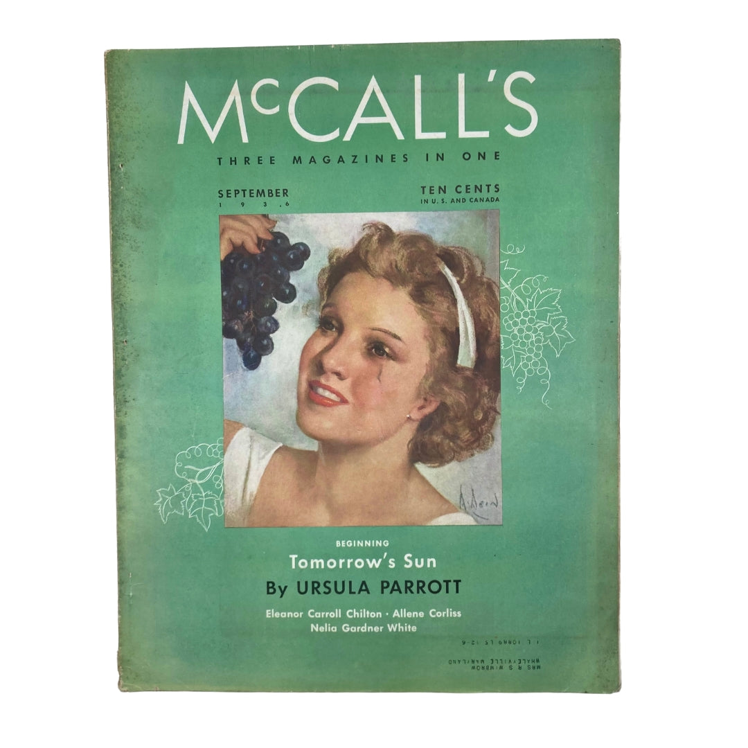 VTG McCall's Magazine September 1936 Tomorrow's Sun by Ursula Parrott