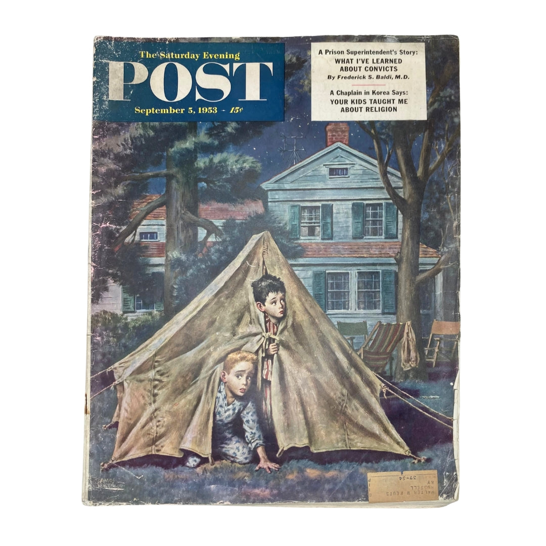 Saturday Evening Post Magazine September 5 1953 Outdoor Sleep - Amos Sewell