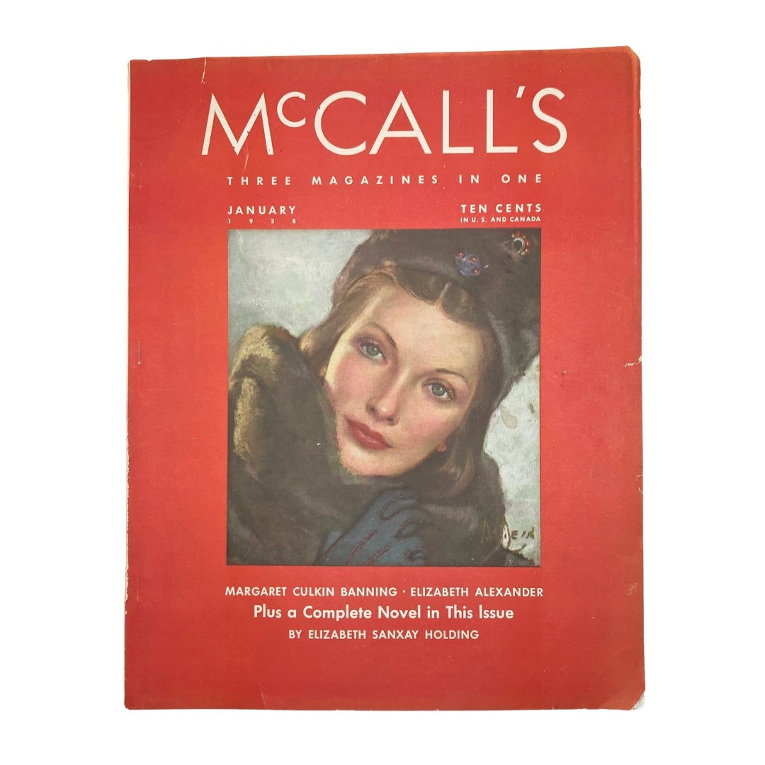 VTG McCall's Magazine January 1938 Time for Love by Elizabeth Alexander No Label