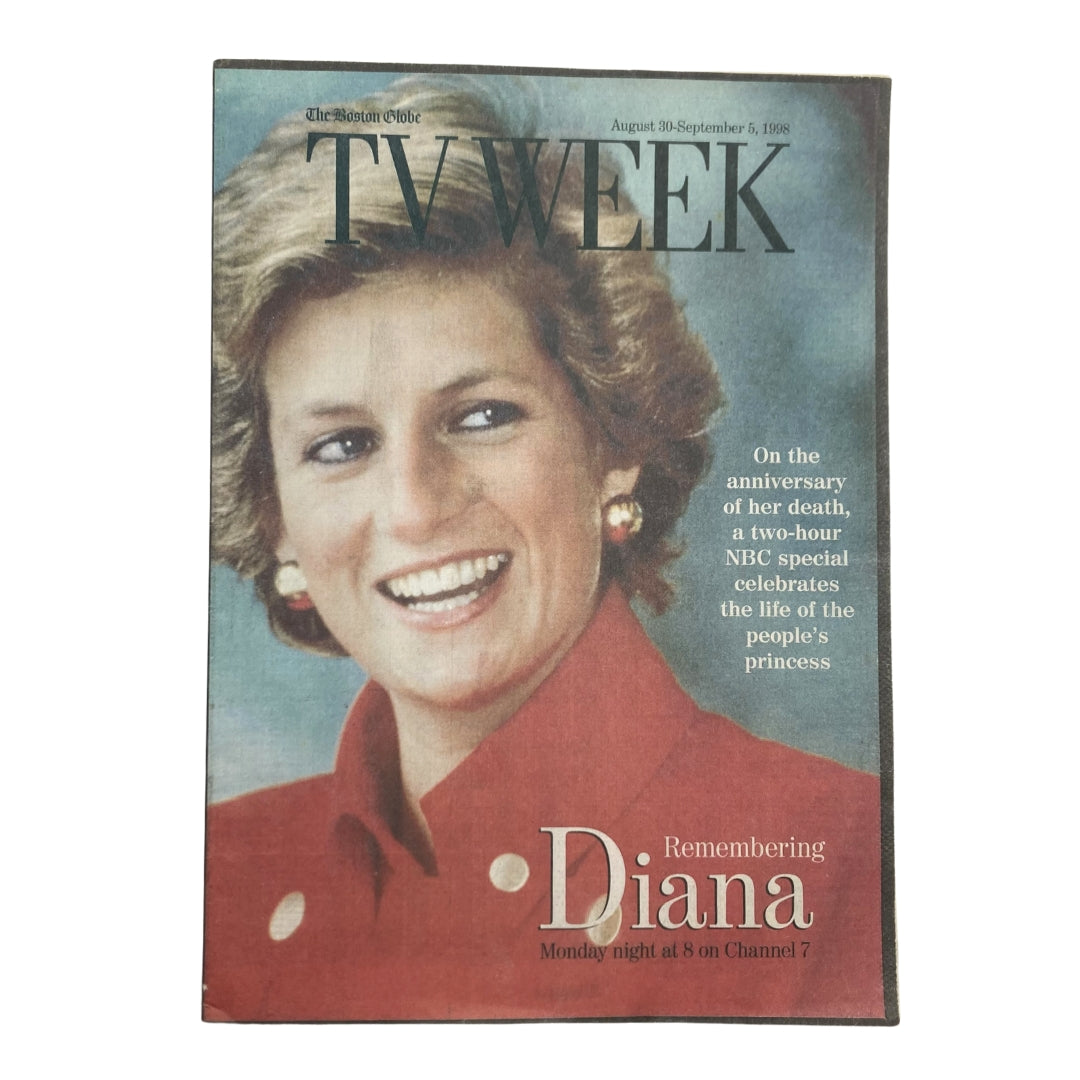 The Boston Globe TV Week Magazine August 30 1998 Remembering Diana No Label