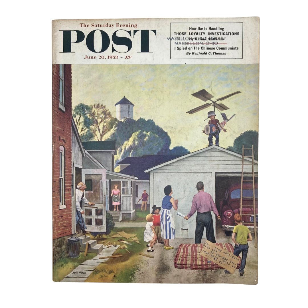 RES* Saturday Evening Post Magazine June 20 1953 Little Harry Helicopter Falter