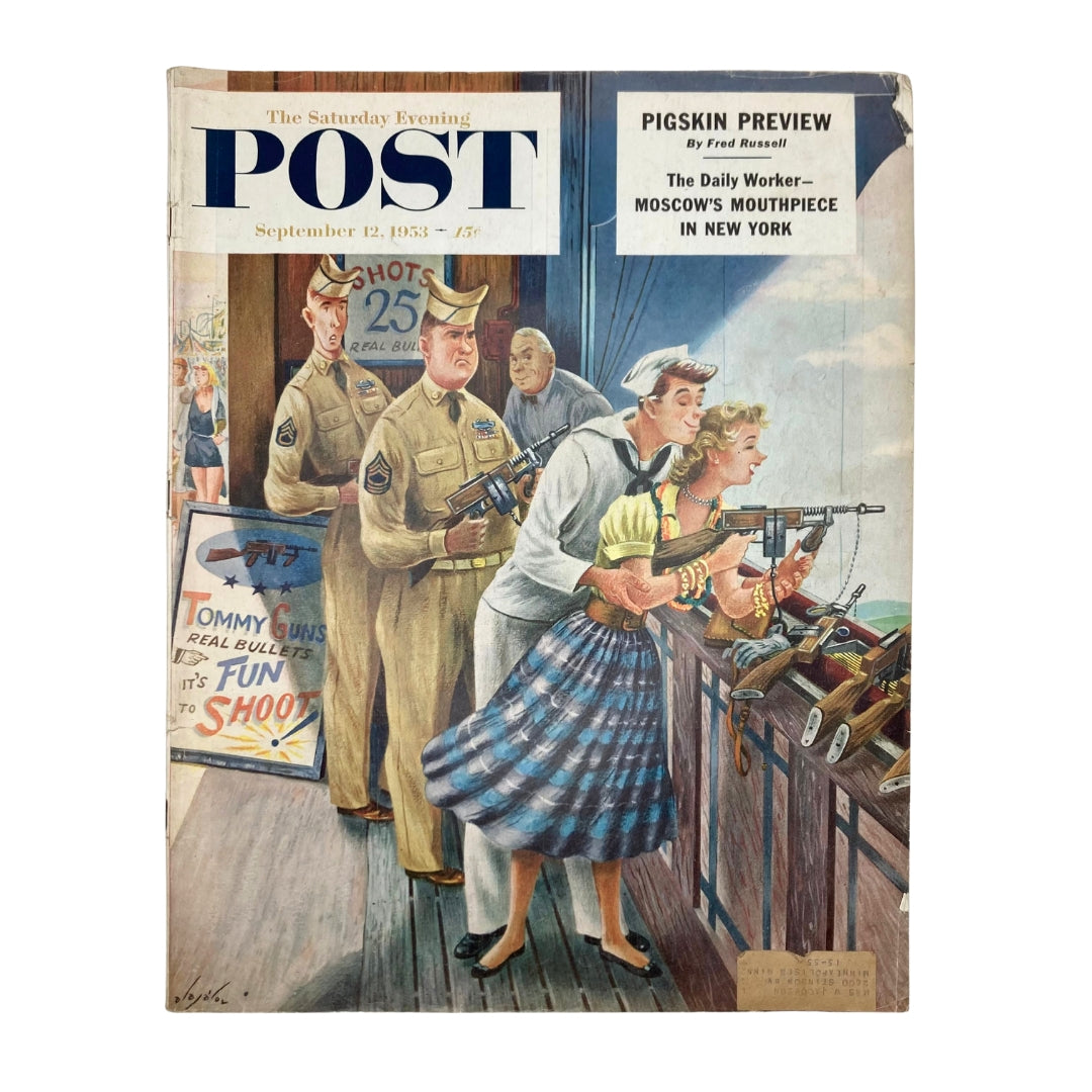 Saturday Evening Post Magazine September 12 1953 Shooting Gallery - Alajalov