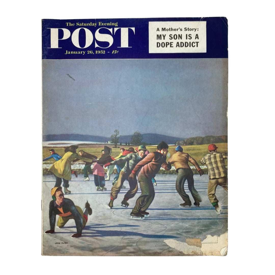 Saturday Evening Post Magazine January 26 1952 PA Pond - John Falter GD Interior